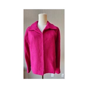 Jones New York Signature Pink Wool Blend Long Sleeve Open Front Blazer Size PL‎